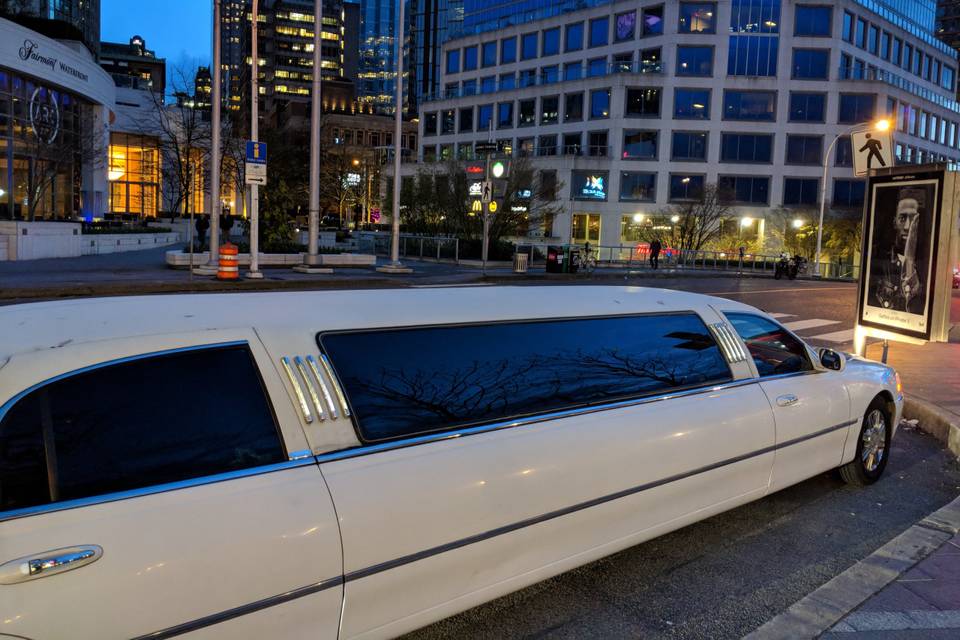 Stretch limo downtown