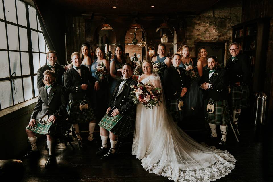 Scottish Kilts wedding party