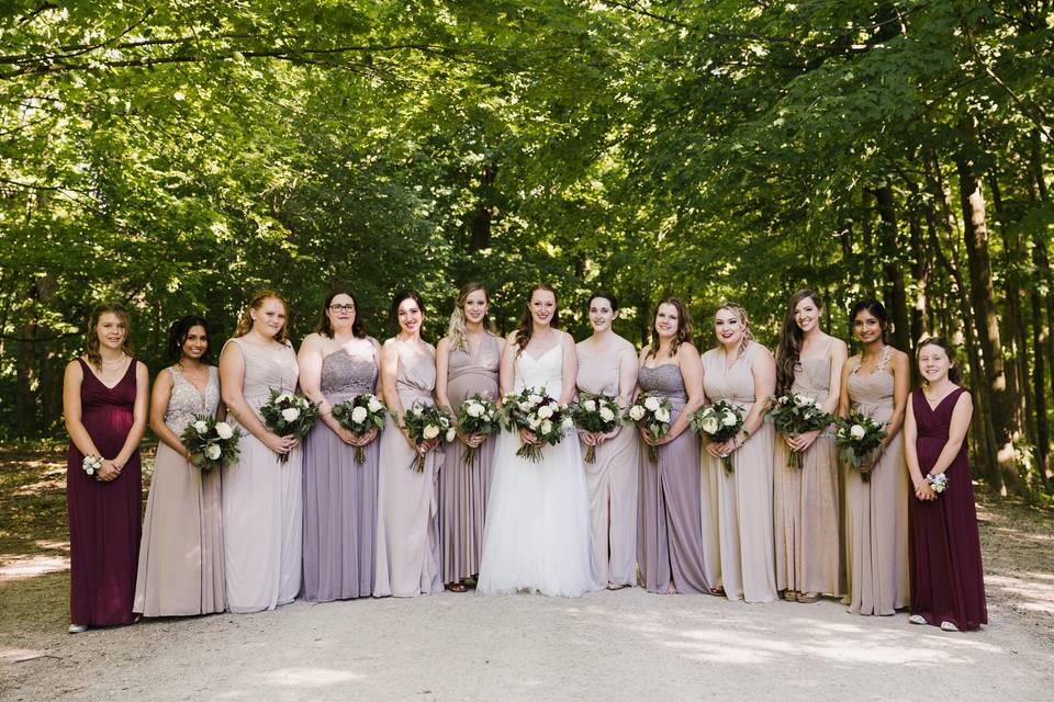 A beautiful Large Bridal Party