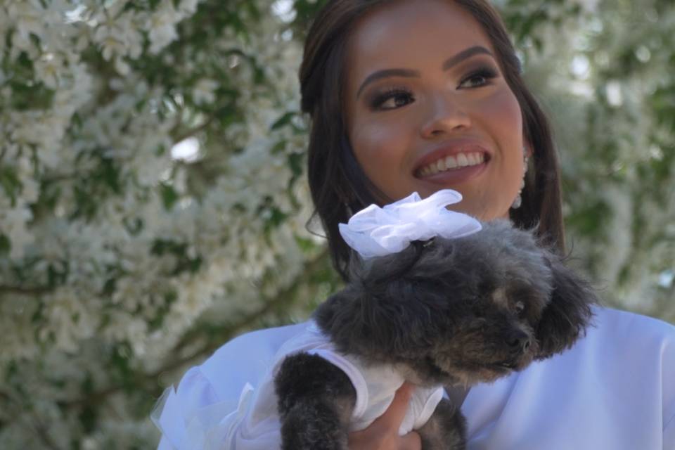 Bride and pup