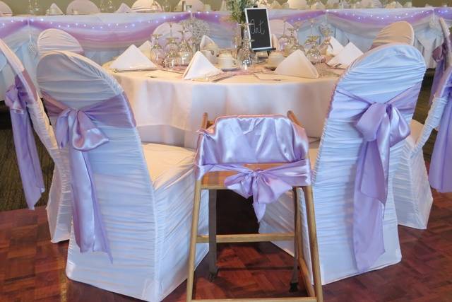 Satin Purple Chair Sash - Prime Time Party and Event Rental