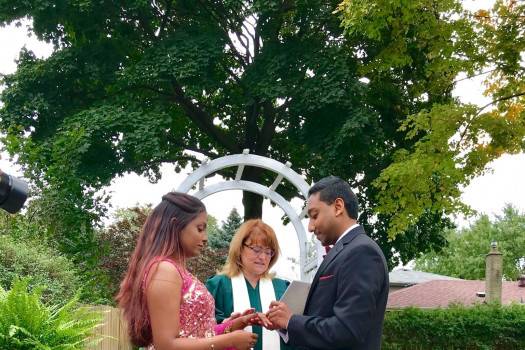 Rev. Angela with the couple