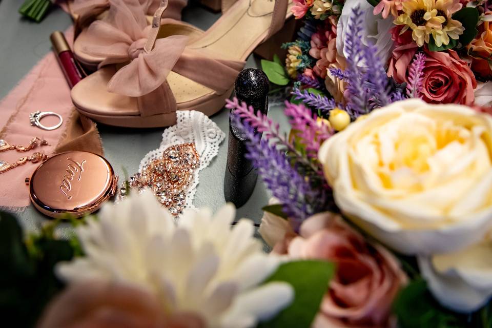 Detail Shot of Bride's Items