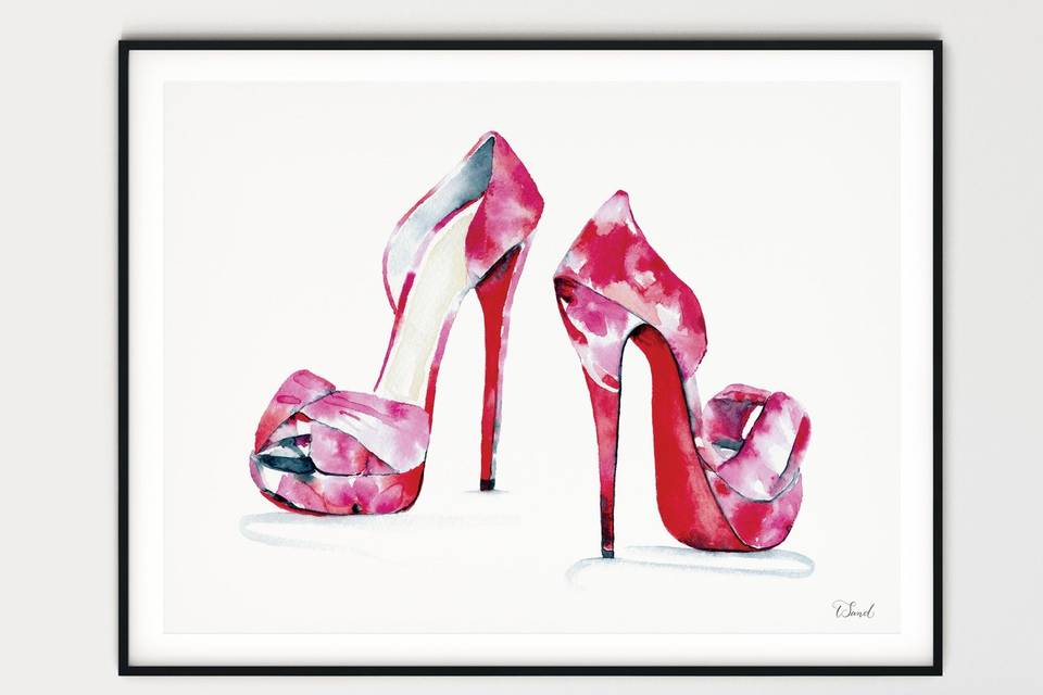 Watercolour Heels