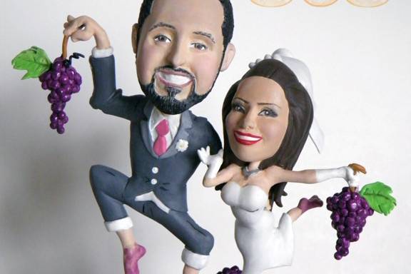 Custom Wedding Cake Topper pets running around bride and groom3.jpg