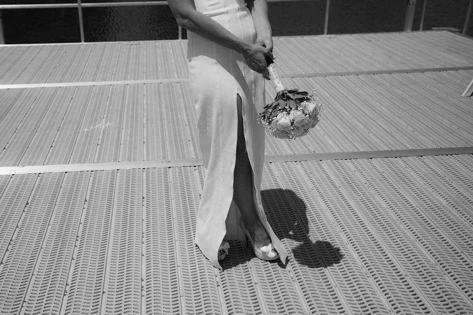 Bride with her bouquet