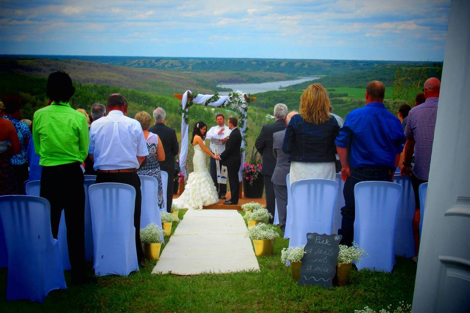 Outdoor wedding ceremony