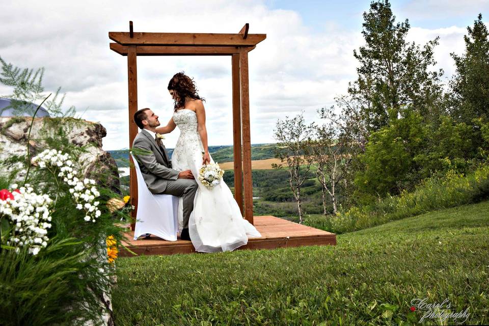 Wedding altar outdoors