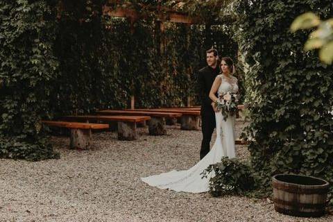 Vines draped at head table