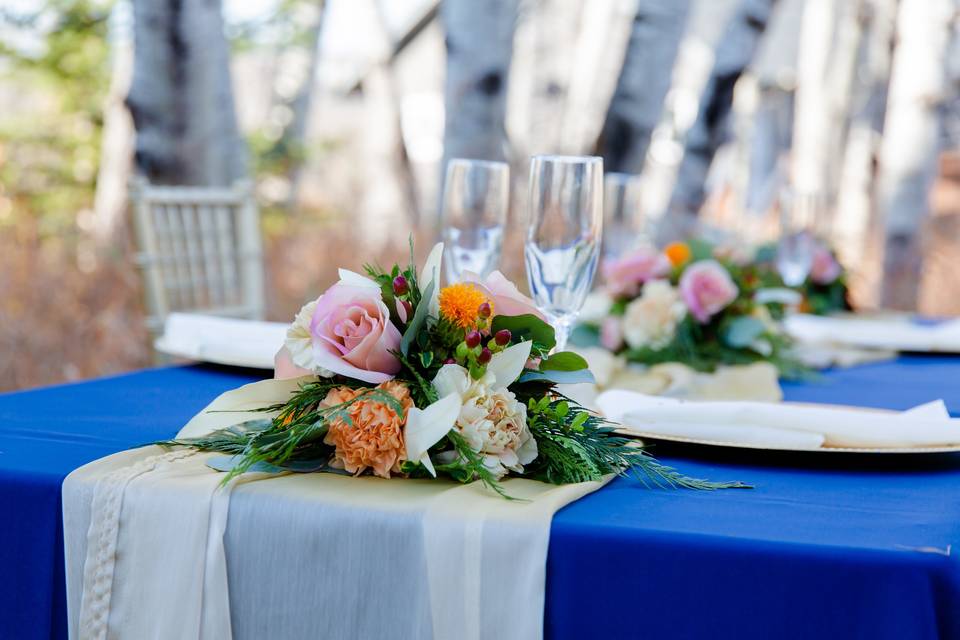 Blue table settings