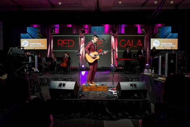 Performing on stage