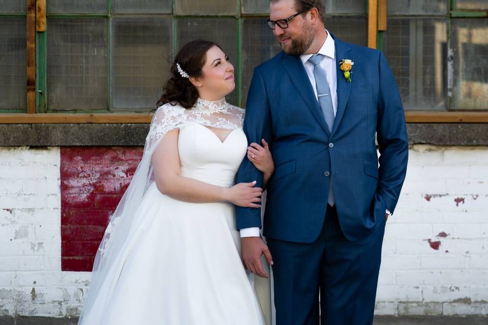 Newlyweds walking and talking