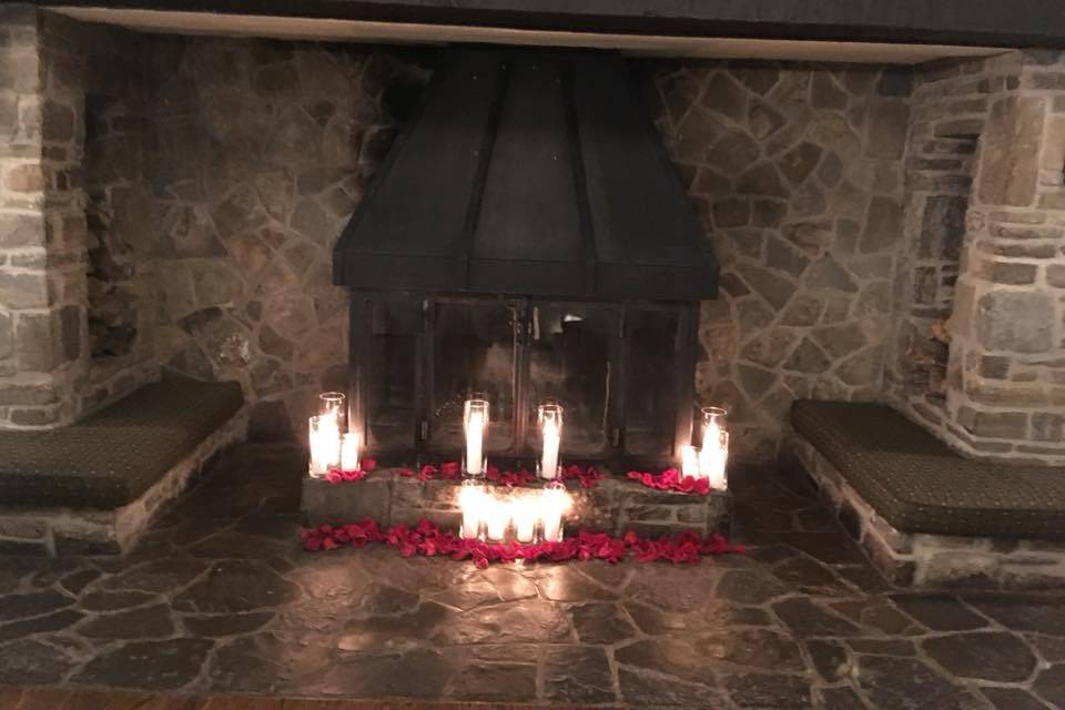 Romantic fire place