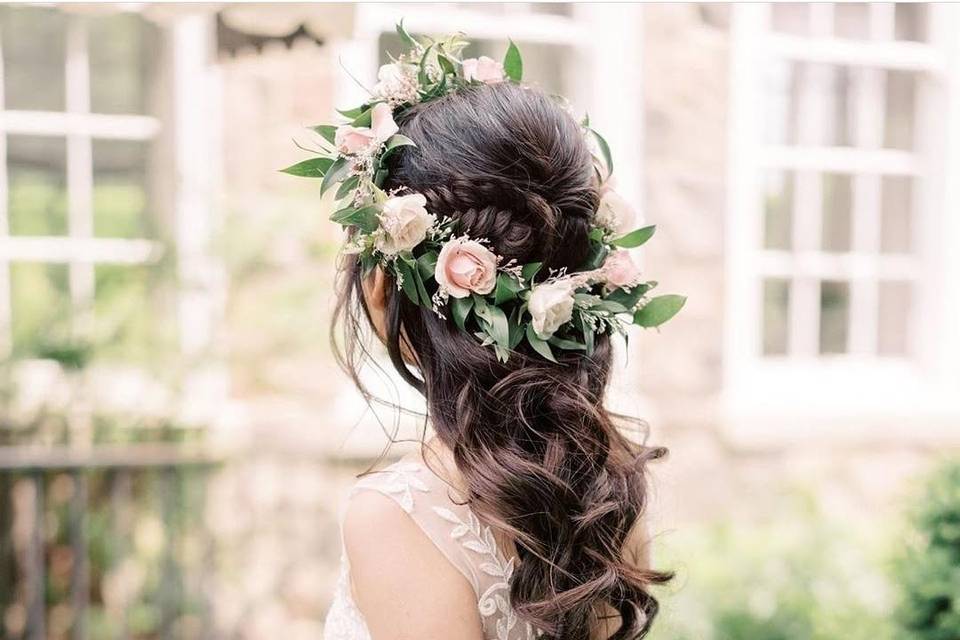 Flower crown hair style
