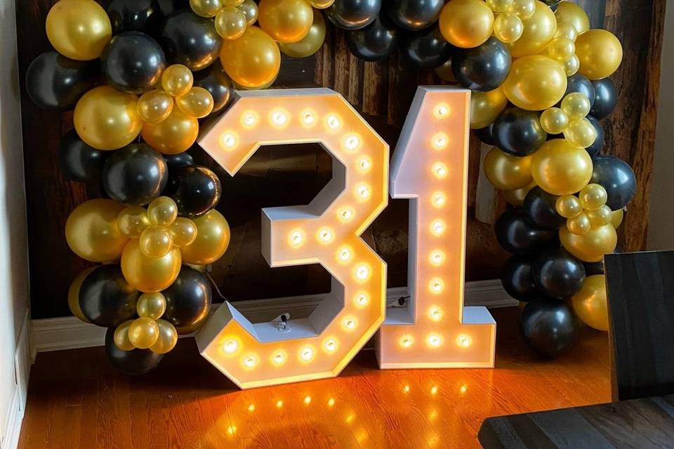 Custom marquee lights numbers