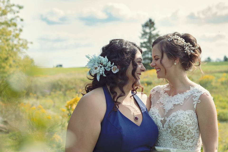 Bride and her maid of honour