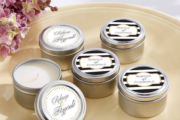 Personalized candle tins