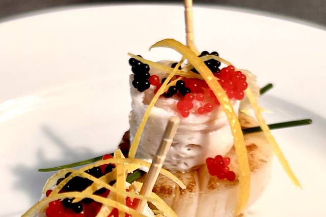 Scallop, smoked tuna, caviar