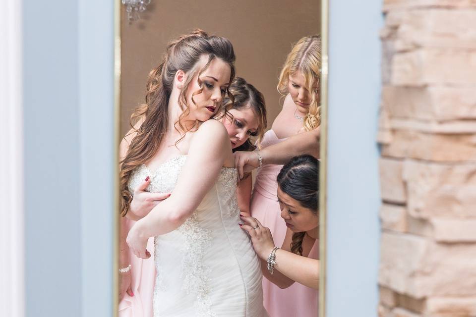 Bride getting ready