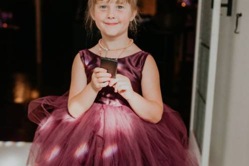 Flower girls hair.light makeup