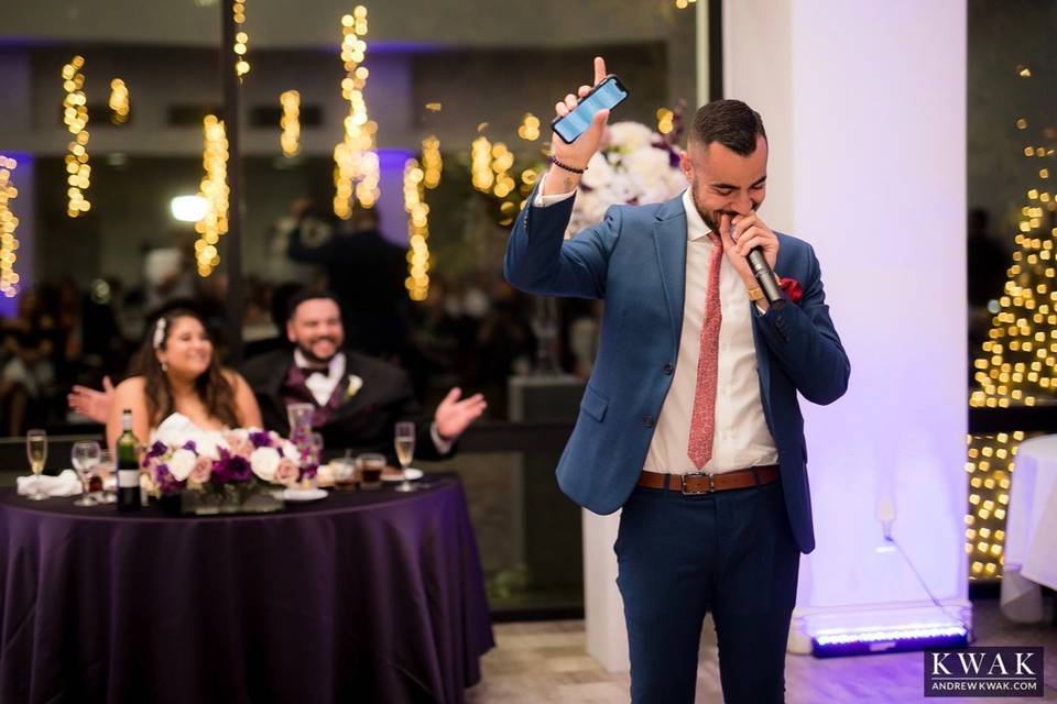 Entertaining at a wedding