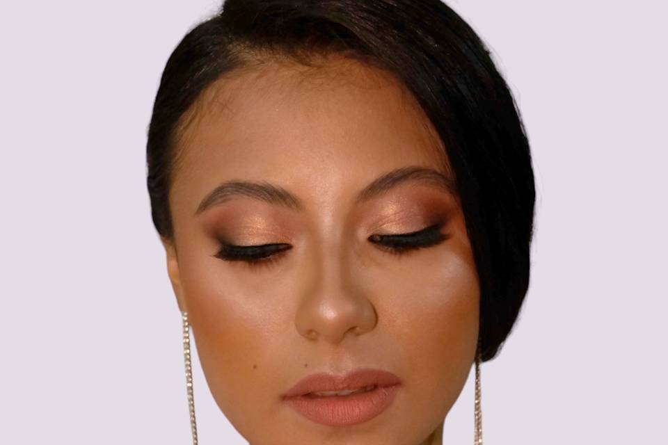 Soft glam bridal makeup
