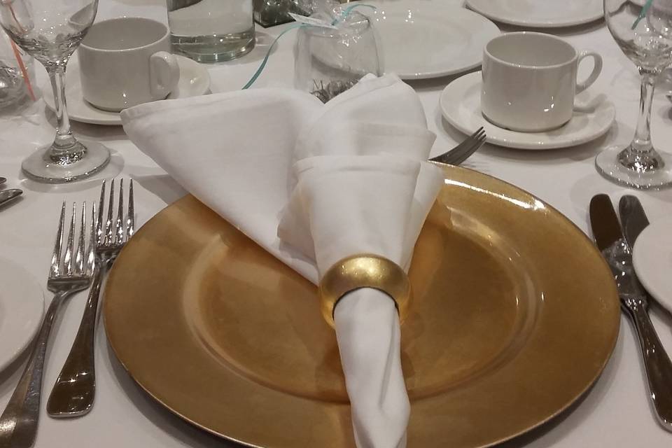 Charger plates & napkins rings