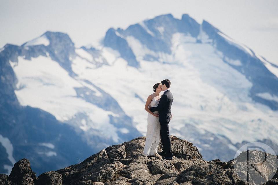 Mountaintop kiss on Whistler