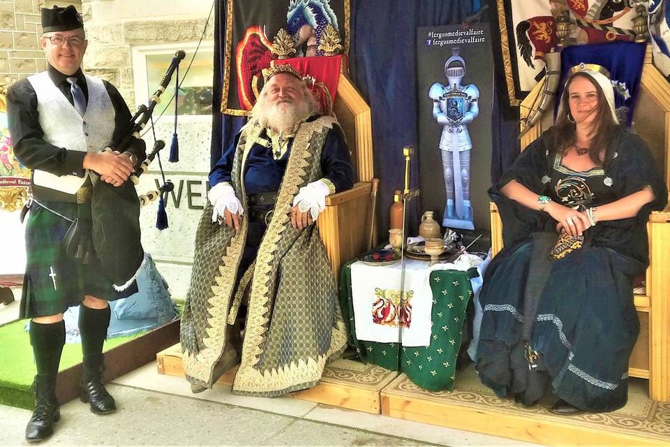 Piping at a medieval fair