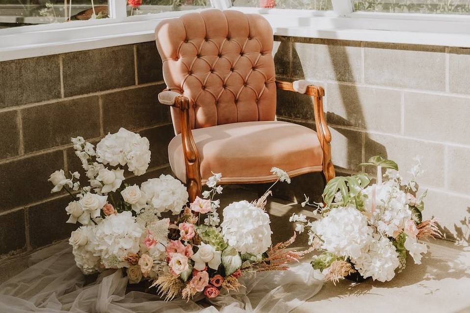 Vintage chair florals