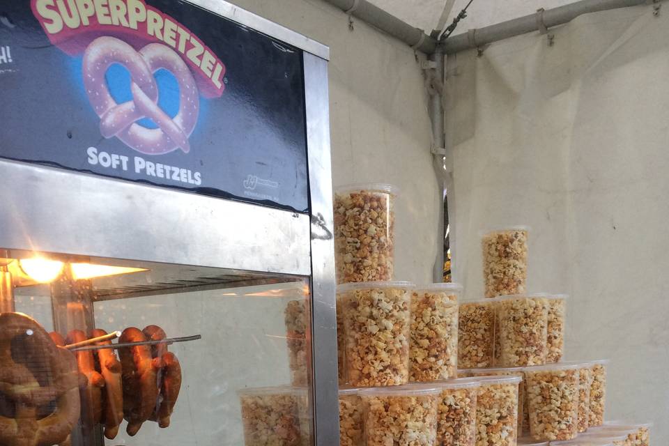 Pretzels and Caramel popcorn
