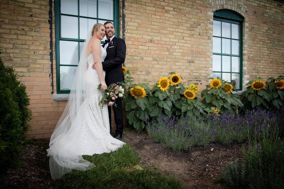 Sunflowers and couple
