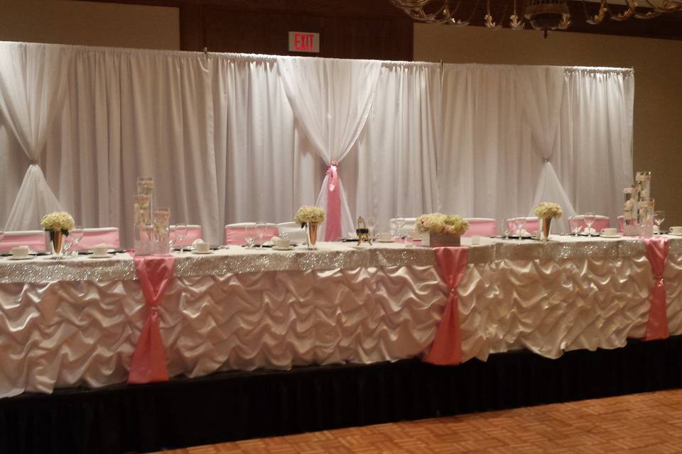 White Ruffled Table Skirt