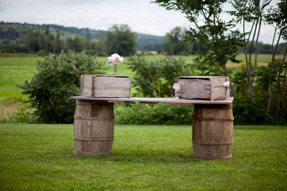 Rustic barrel table