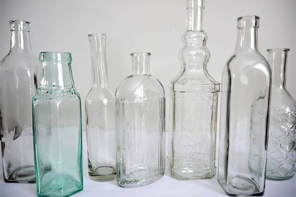 Vintage and glass vases