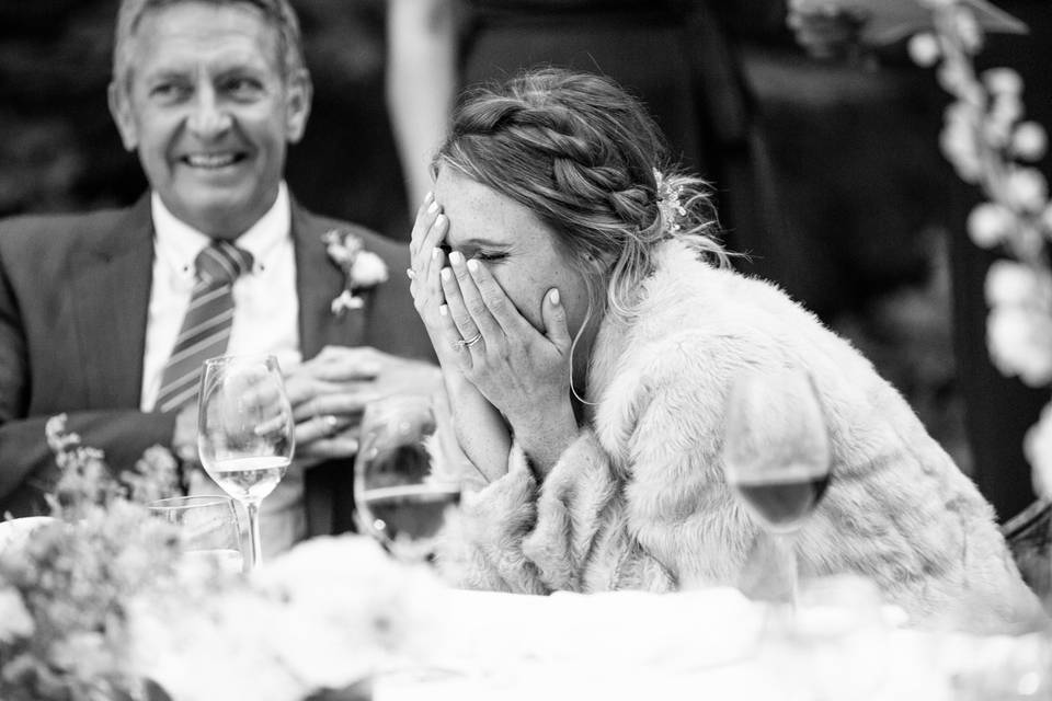 Bride reaction.