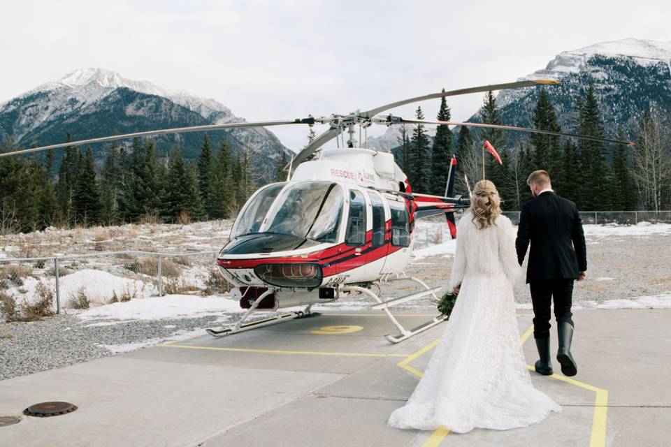 Canmore Helicopter Wedding