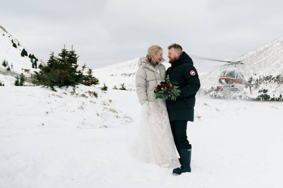Canmore Helicopter Wedding