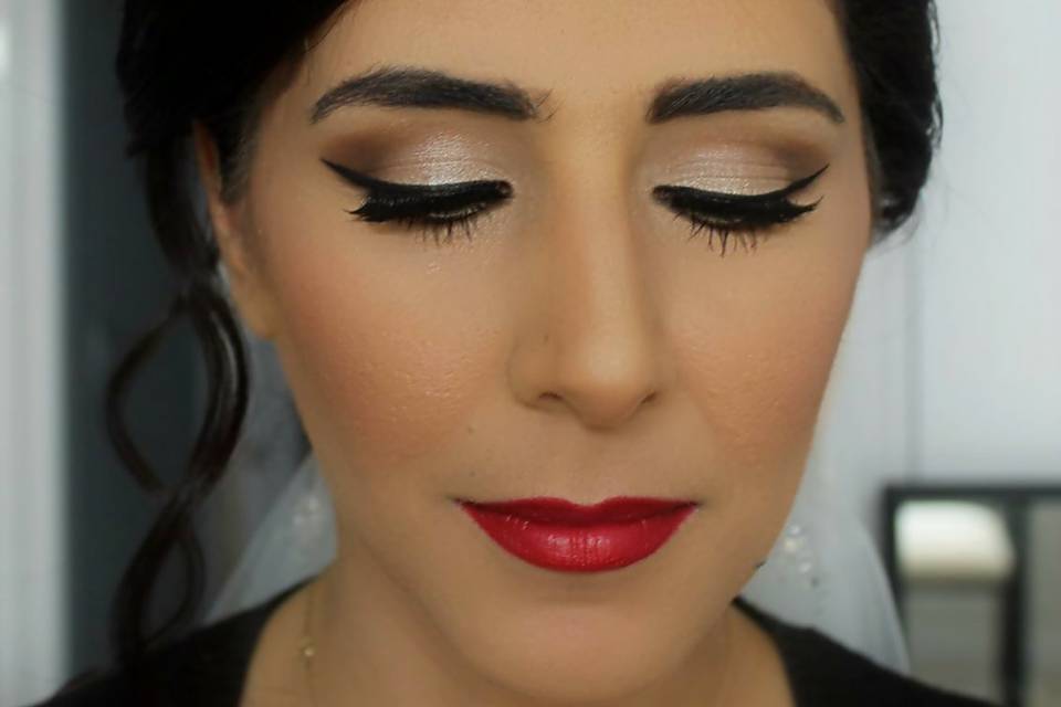 Classic Red Lip Bridal