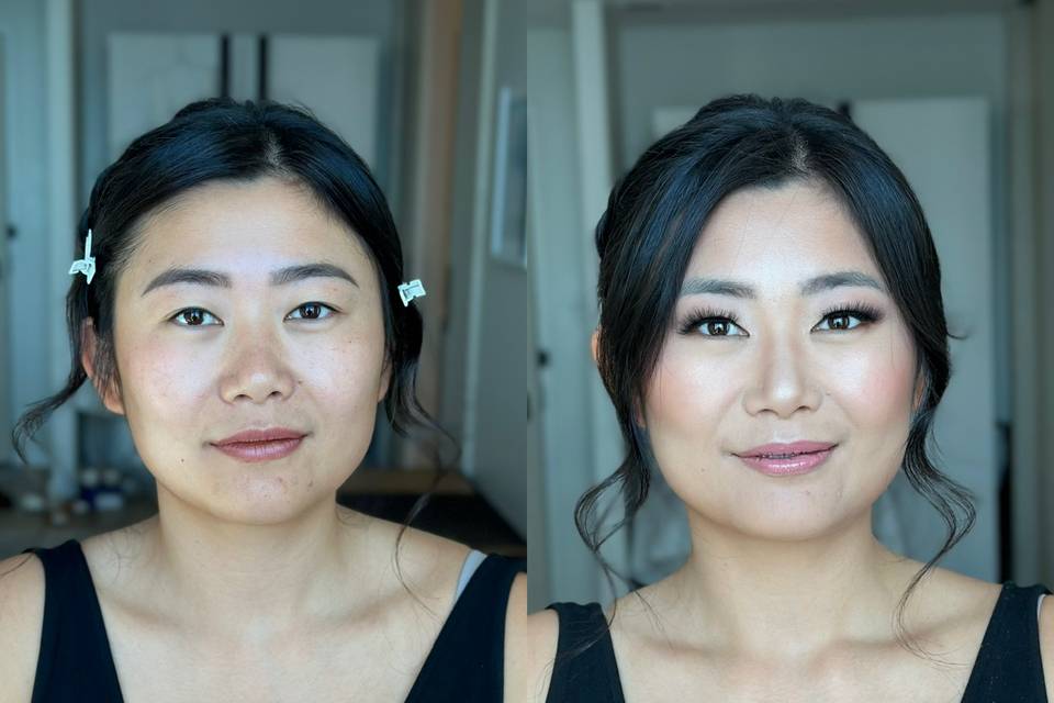 Before and after makeup