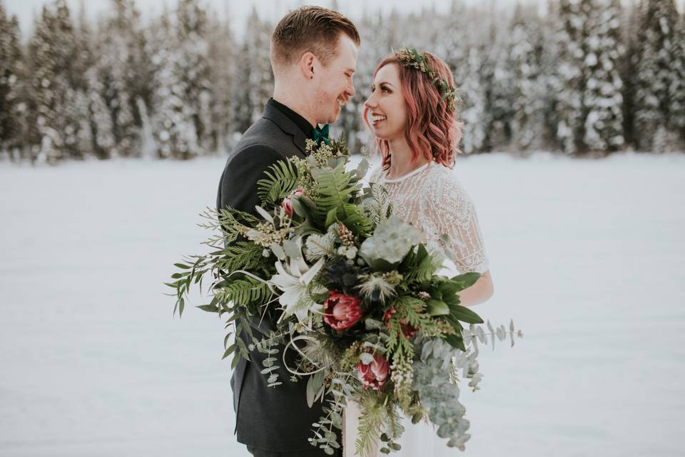 Winter wedding bouquet - Portraits by Lucy