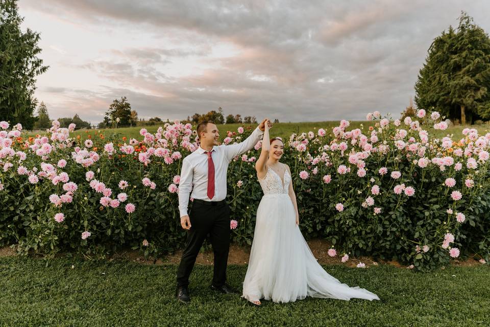 Dancing in the flowers