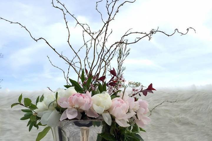 Beach wedding florals