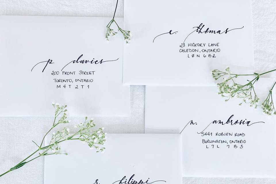 Sample envelopes - black and white