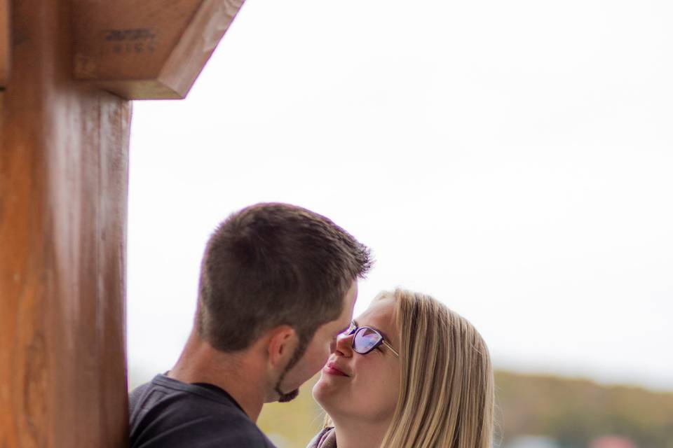 Cozy engagement shot