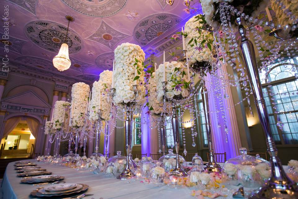 A lavish reception table