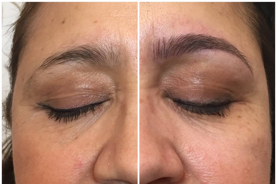 Before and after-microblading
