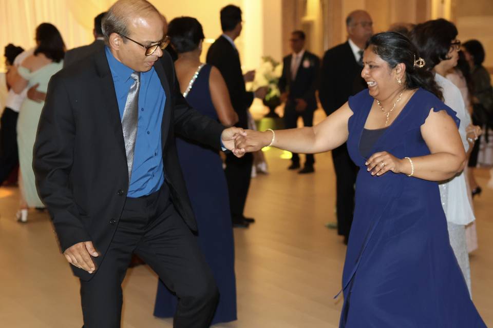 Guests dancing at wedding