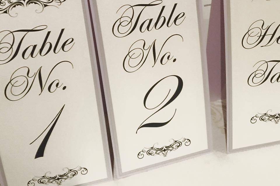 Table numbers