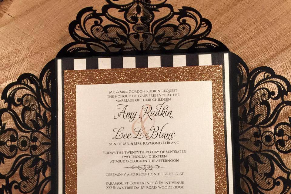 Square lasercut invite